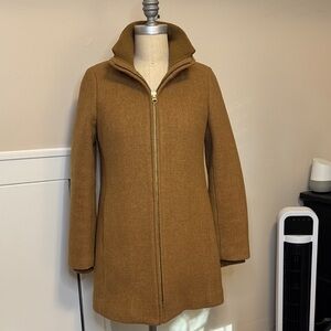 J Crew Lodge Coat Italian Stadium Cloth Wool 6p Carmel